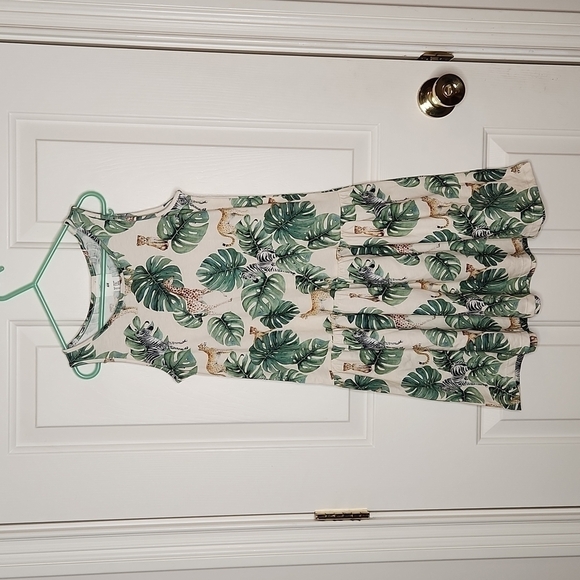 Karolina Kijan X H&M Jungle Safari Patterned Cotton Jersey Dress Size 8 - Picture 1 of 8